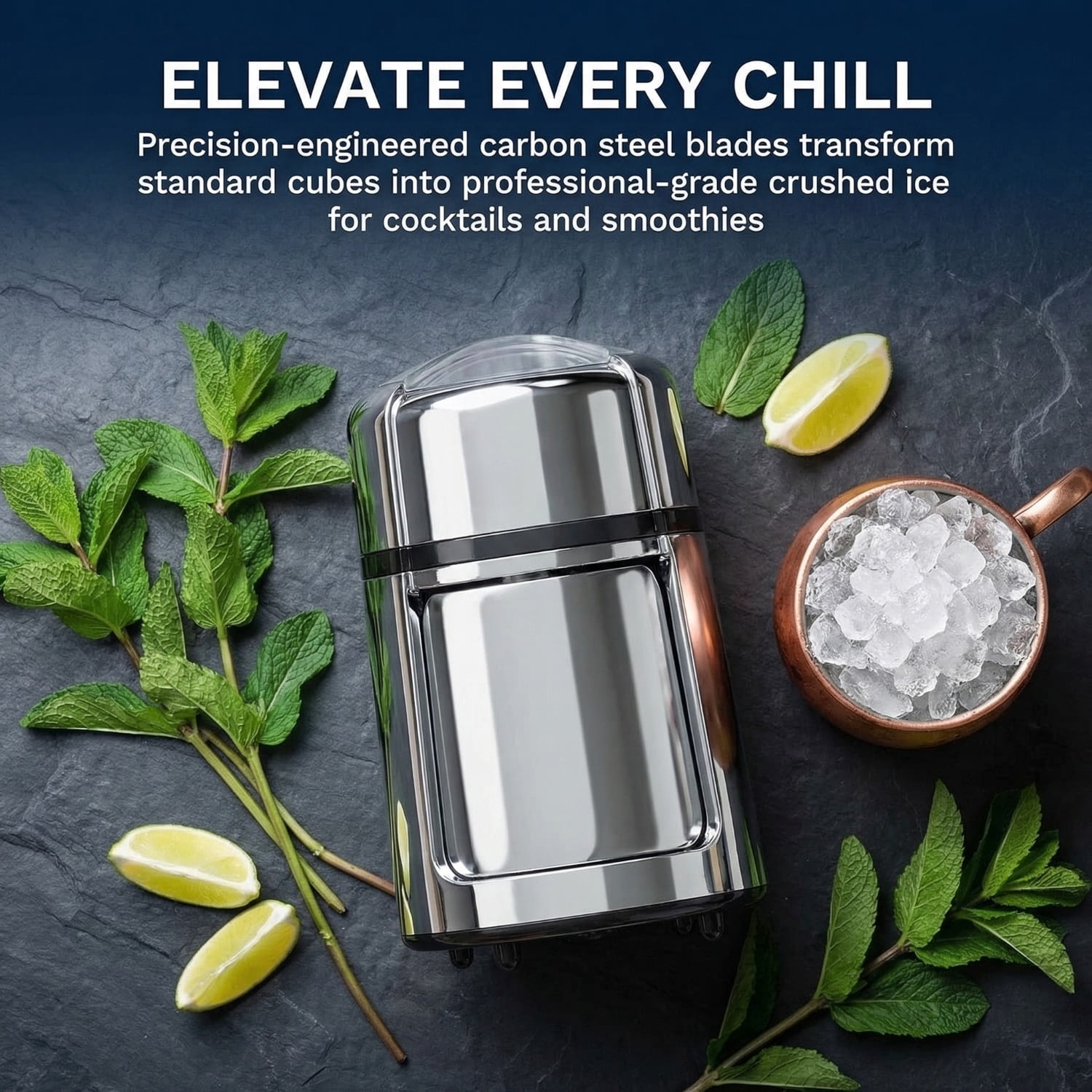 Manual Hand Crank Ice Crusher, Heavy-Duty Zinc Alloy Shaved Ice Machine with Stainless Steel Blades, Non-Slip Base Design, Portable Ice Grinder for Cocktails, Snow Cones and Cold Desserts
