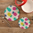 thumbnail image 2 of Coolnut Colorful Pineapple Round Cotton Trivets Pot Holders, Hot Pads Pure Cotton Stylish Coasters for Boho, Farmhouse, Kitchen - 2pcs Home Decor, 2 of 7