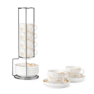 Vancasso Espresso Cup Set 6-Piece with Stand