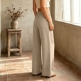 thumbnail image 5 of Admvng Women's Linen Pants Casual Summer Breathable Trousers with Pockets, 5 of 5
