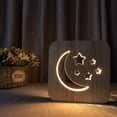 thumbnail image 1 of Lámpara de mesa pequeña de madera con forma de luna y estrella, luz transfronteriza de madera, lámpara de noche creativa LED, 1 of 5