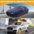 thumbnail image 2 of Unique Bargains 1 Pcs Universal Car Cover Waterproof All Weather Automotive Outdoor Anti-UV Sun Rain Protection 190T-PU Navy Blue Fit for Sedan Length 199" to 208", 2 of 6