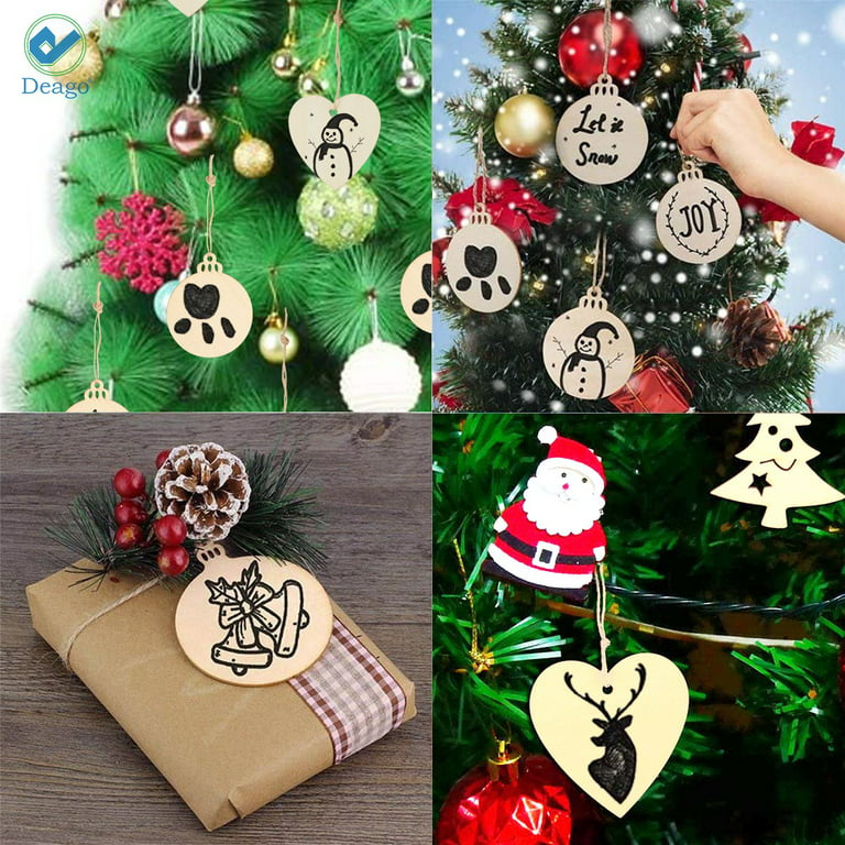 2pcs/5pcs 4.13 Christmas Wooden Ornaments Anti-crack Corrosion Resistant DIY High Hardness Hunging Wooden Slices for Christmas Centerpieces Home Decor