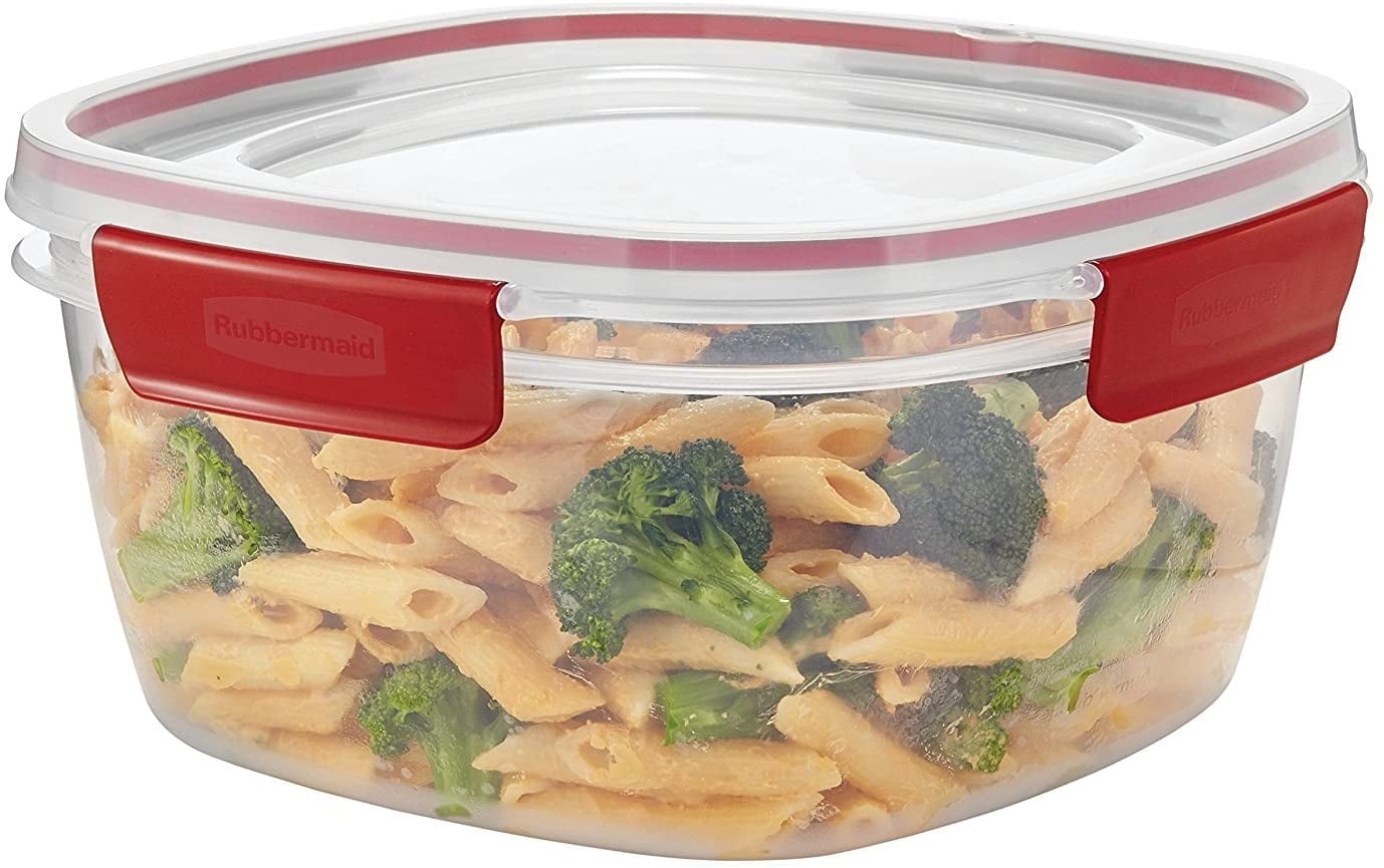Rubbermaid Easy Find Lids 14-Cup Food Storage Container, Clear with Red Tabs