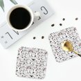 thumbnail image 4 of Yiaed Cute Cat Print Leather Coasters for Drinks - Cup Coasters Coffee Table Kitchen Table Bar, Home & Office Gifts Handmade Drink Coasters-Square, 4 of 6