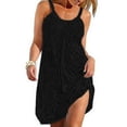thumbnail image 1 of Vestidos para mujer Vestido de verano sin mangas con tirantes finos Vestido camisero liso plisado, 1 of 5