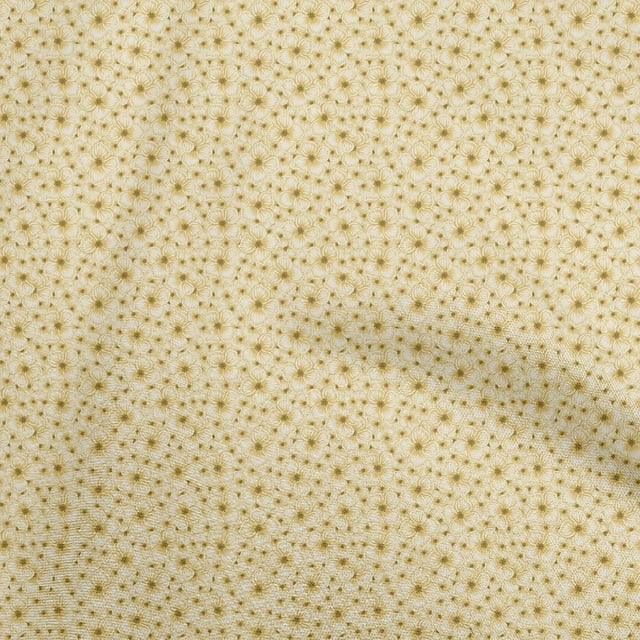oneOone Polyester Spandex Yellow Fabric Florals Craft Projects Decor Fabric Printed By The Yard 56 Inch Wide