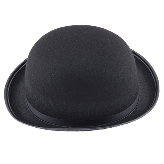 Vintage Felt Bowler Hat Derby Cloche Hat Short Rolled Brim Fedora for Fancy Dress