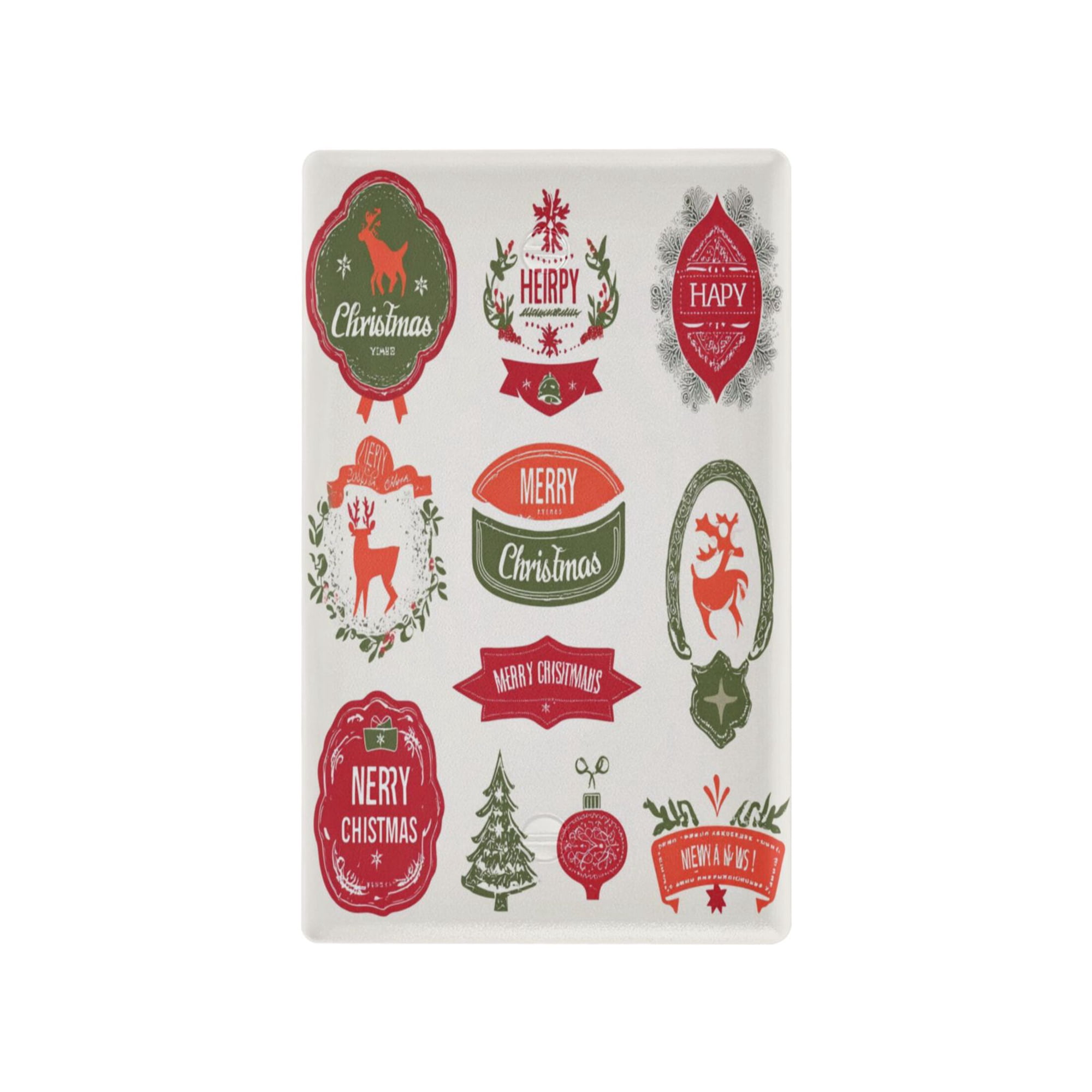 IAUYY Retardant PC Material Duplex Outlets Switch Plate Covers Easy DIY Installation with Screws Light Switch Cover Plate New Year Retro Label Set