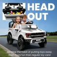 thumbnail image 6 of 24V Ride On Toys for Big Kids 2 Seater, Ford F150 Electric Car for Kids, Battery Powered Kids Ride On Car to Drive, Toddler Car with Bluetooth LED Light for Boys Girls 3-8, White, 6 of 9