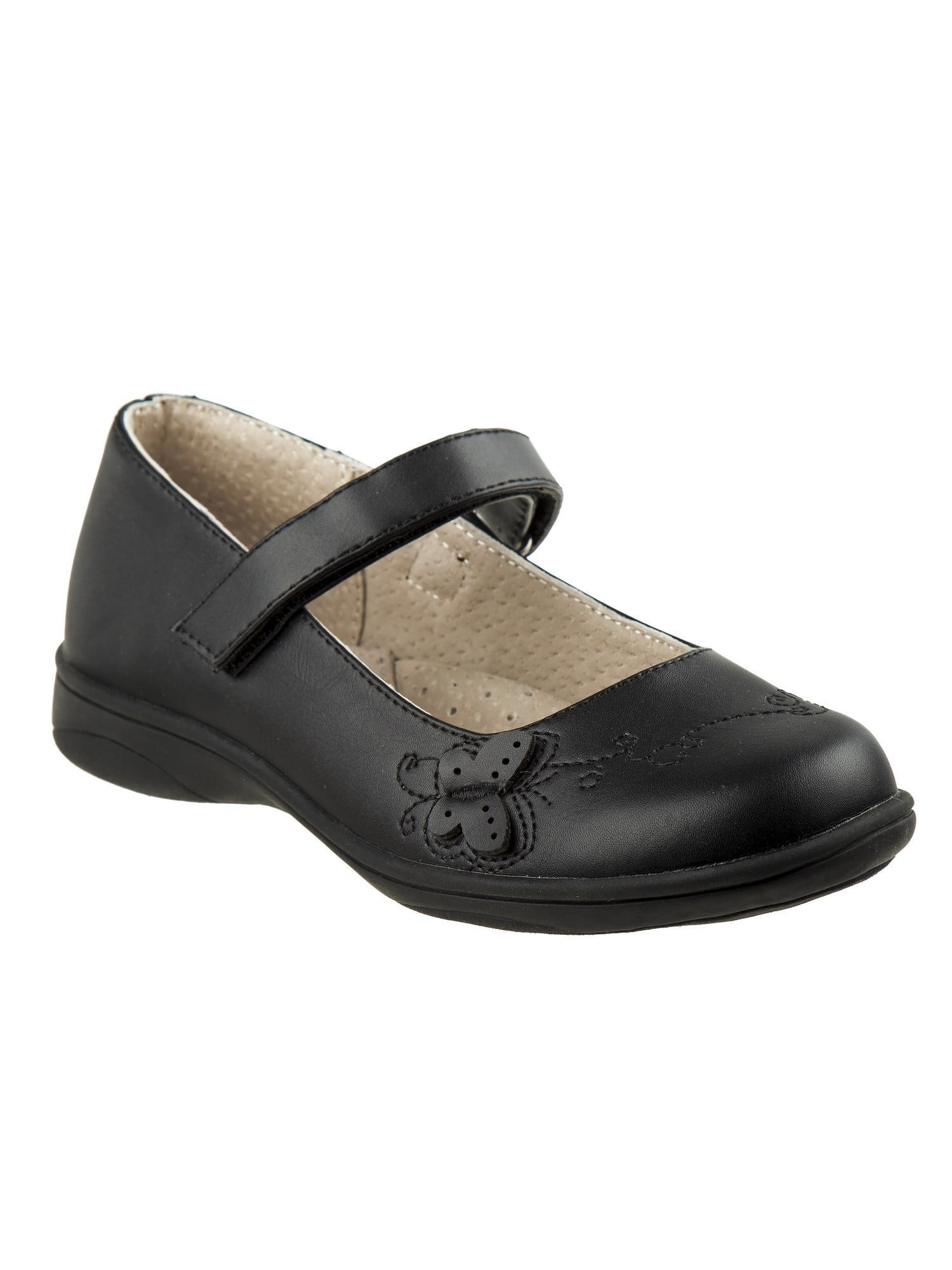 Girls Black Patent School Shoes Kids T Bar Mary Jane Touch Strap Size 6-12 