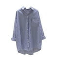 thumbnail image 2 of Yuwull Fall Jean Jacket Women,Womens Solid Color Buttons Casual Loose Fashion Pockets Shirts Tops Long Sleeve Blouses Outwear, 2 of 3
