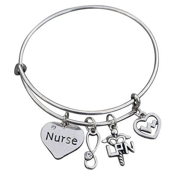 LPN Gift- LPN Bracelet, Nurse Jewelry, Nurse Charm Bracelet- Licensed Nurse Practitioner Jewelry- Makes Perfect Nurse Gift