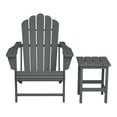 thumbnail image 6 of WestinTrends Highland Outdoor Patio HDPE Adirondack Chair With Cup Holder and Table Set, Gray, 6 of 15