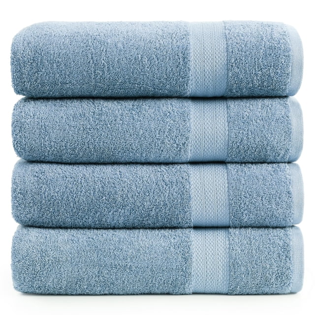 Toallas de baño LANE LINEN 100% algodón azul cerúleo (90 x 168 cm) x4