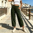 thumbnail image 4 of Njagoc3 Cargo Pants Women | Drawstring Waist Relaxed Trousers with Front Patch Pockets | Loose Fit for Fall Casual Daily Wear & Outdoor Activities，Army Green，S, 4 of 6