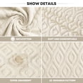 thumbnail image 3 of Sm:)e 2PC Diamond Grid Jacquard Towel 13x30 Inches, 100% Cotton Quick-Dry High Absorbency Luxury Bath Towel, Beige, 3 of 8