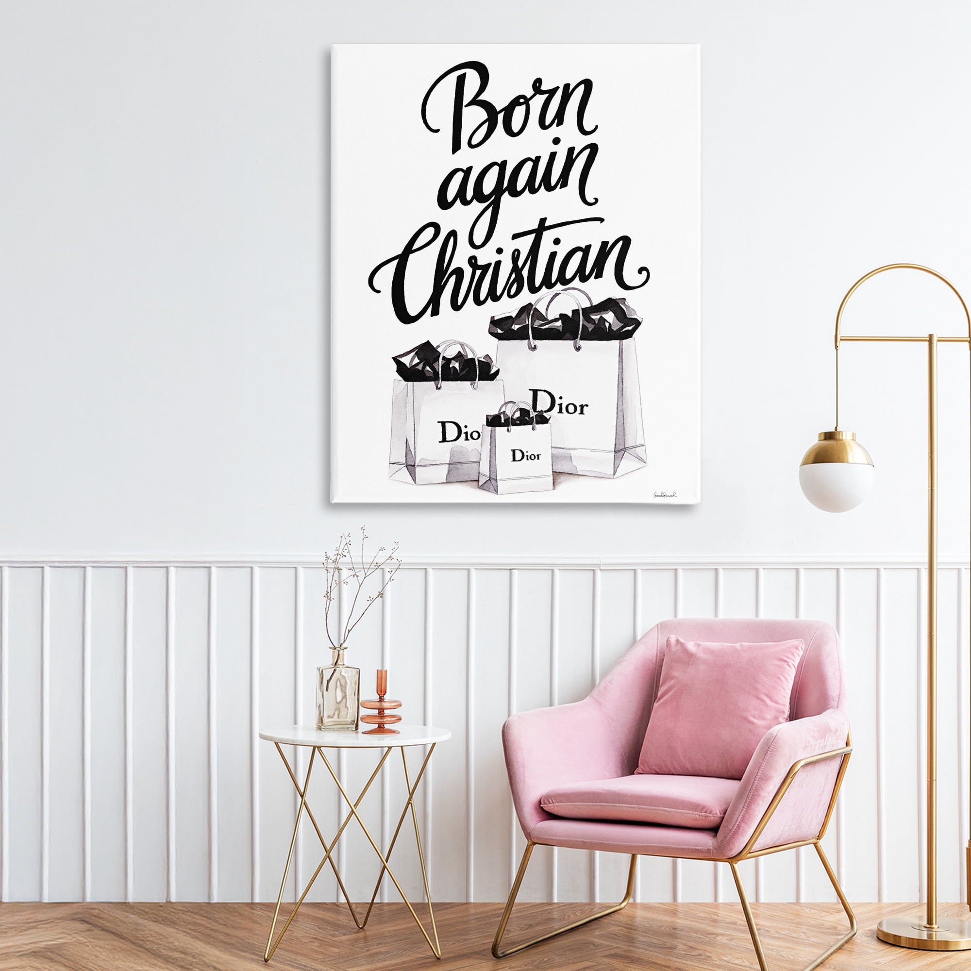 Christian & Shopping Bags Canvas Wall Art, design by Amanda Greenwood