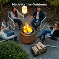 thumbnail image 3 of KOL 20" Smokeless Dual Flame Fire Pit for Outdoor - Thick Corten Steel & Stainless Steel Wood Burning Firepits with Stand, Portable Bonfire Pit with Removable Ash Pan for Patio, Backyard, Campsite, 3 of 9
