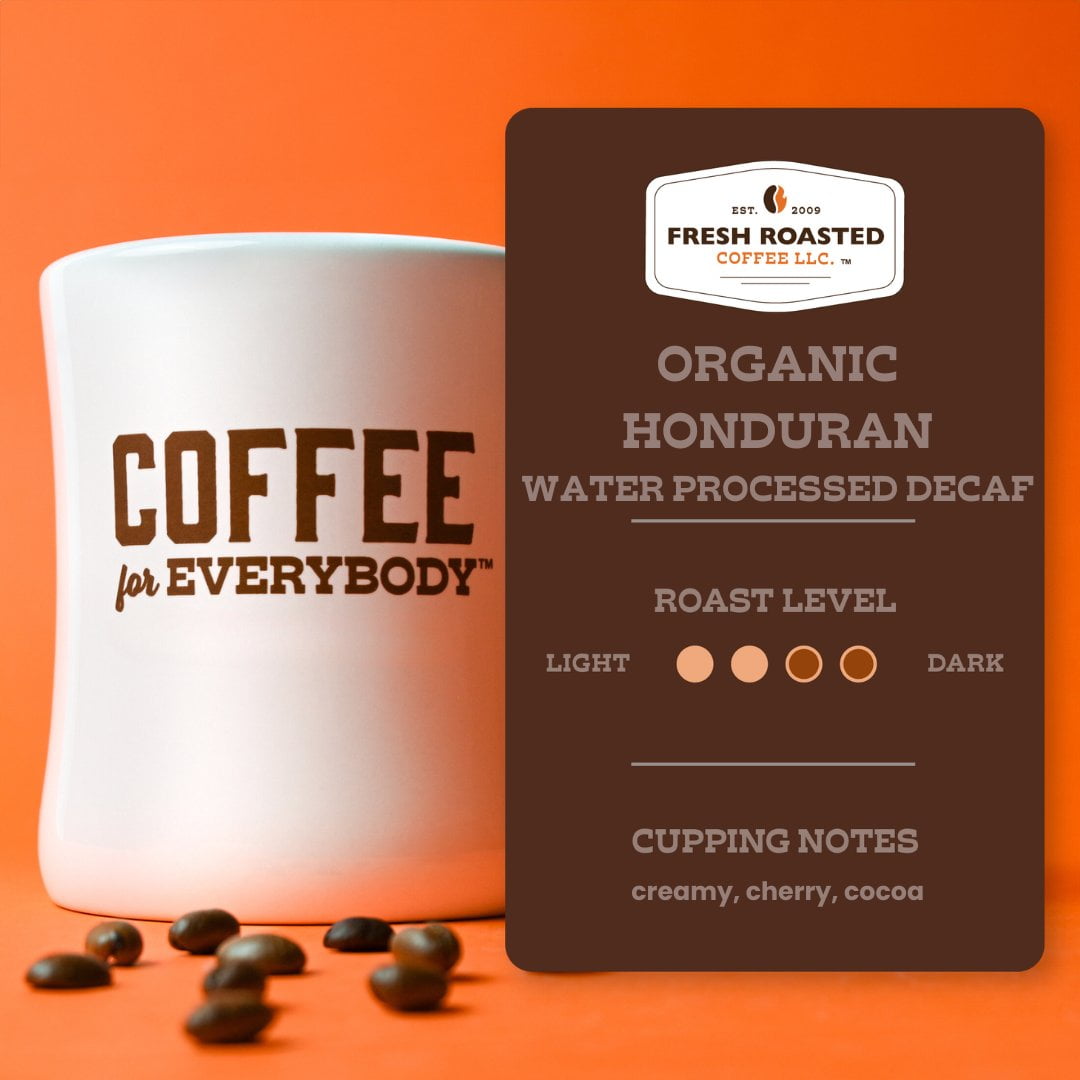3 pack Fresh Roasted Coffee, Organic Honduran Water-Processed Decaf Coffee, Medium Roast, Ground, 12 oz