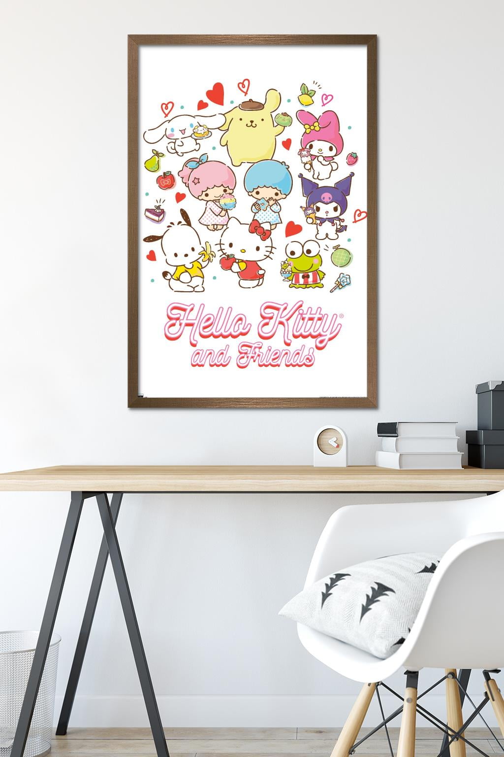 Hello Kitty and Friends - Kawaii Favorite Flavors Wall Poster, 22.375" x 34" Framed