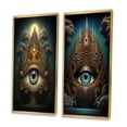 thumbnail image 3 of Designart "Ancient Temple Mystique Consciousness Unveiled II" Abstract Landscape Framed Wall Art Set Of 2 - Modern Gold Gallery Wall Frame Set For Home Decor, 3 of 6