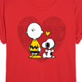 thumbnail image 3 of Peanuts - Charlie Snoopy Dot Heart - Juniors Ideal Flowy Muscle T-Shirt, 3 of 5