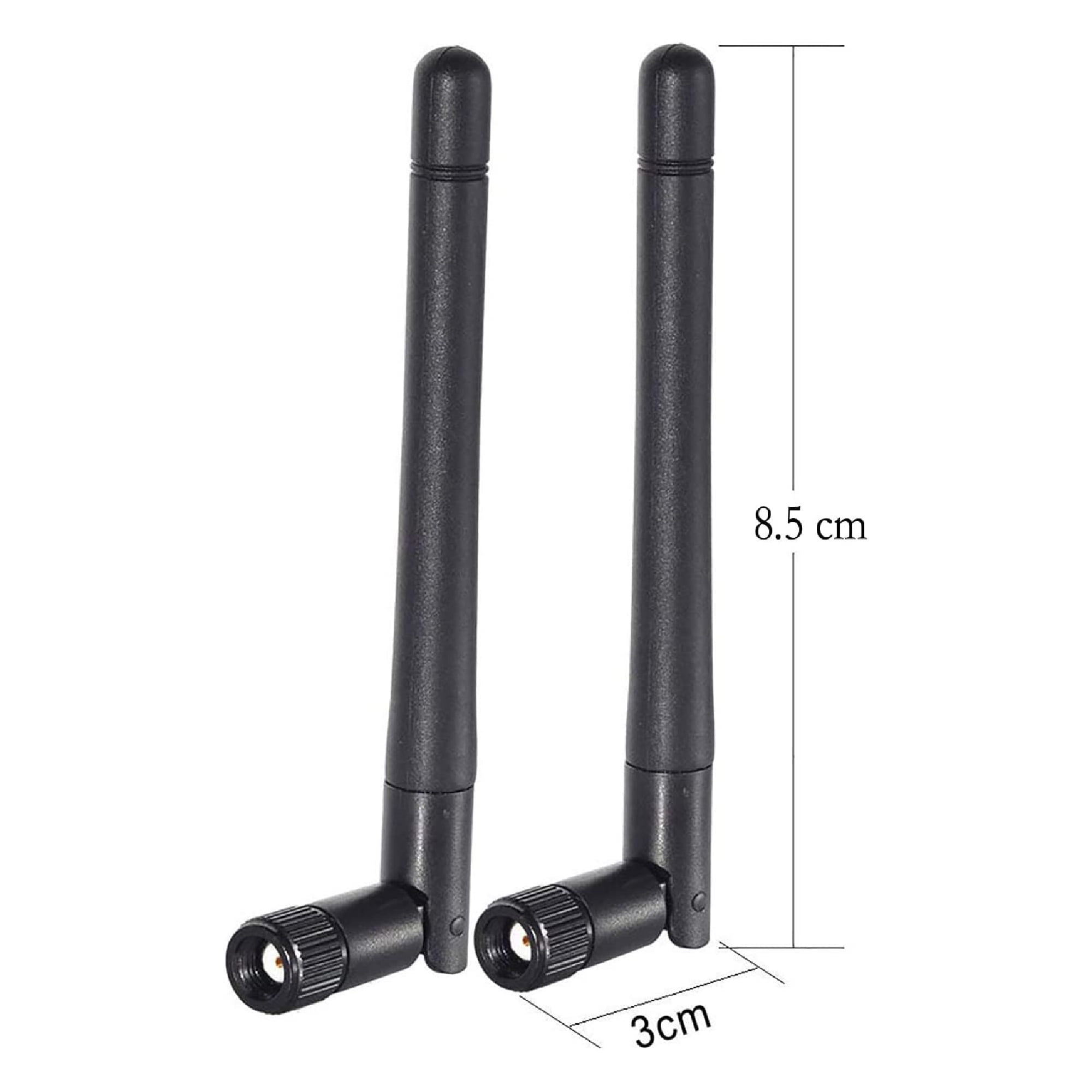 Eightwood Dual Band WiFi 2.4GHz 5GHz 5.8GHz 3dBi MIMO RP-SMA Male Antenna (2-Pack) for WiFi Router Wireless Network Card USB Adapter Security IP Camera Video Surveillance Monitor