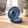 thumbnail image 4 of Small Foldable Desktop Wall Mount Fan 3 Speed Quiet 90 Degree Adjustable Tilt Portable Cooling Fan for Home Car Office Travel Blue 1 Pack, 4 of 9