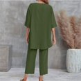 thumbnail image 4 of Outfmvch Linen Sets for Women Vintage Tracksuit Linen Beach Set 2 Piece Sleepwear Womens Sets Summer Wide Leg Trousers Suit Lightweight Lounge Set Womens Pajama Sets Linen Outfit Women Green 4XL, 4 of 7