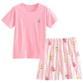 thumbnail image 1 of Nwiuh Toddler Baby Girl Summer Clothes Ruffle Ribbed Knit Short Sleeves T-Shirt Tee Tops + Shorts Cute Outfits Set (Pink, 13-14 Years), 1 of 7