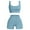 Blue-1, variant on Women's Seamless Yoga Tank Top High Waist Tummy Control Shorts 2 Pieces Set Solid Color for Workout Gym(Coffee,L)
