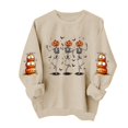 thumbnail image 5 of Jsaierl Halloween Sweatshirts for Women Cute Ghost Print Pullovers Stretch Holiday Crewneck Long Sleeve Sweater Tops Halloween Party Supplies, Sizes S-2XL, 5 of 6