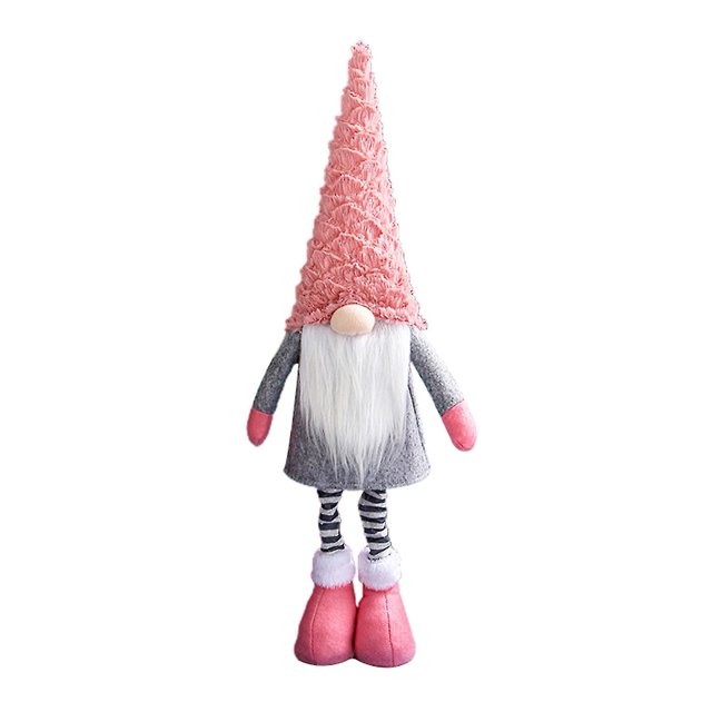 Muñeco de peluche navideño YUANXCMXG sin rostro con patas retráctiles y sombrero largo 60x19cm