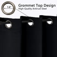 thumbnail image 3 of OVZME Kalme Black Blackout Curtains 63 Inch Length, 2 Panels Set Grommet Thermal Insulated Room Darkening Window Drapes for Bedroom and Living Room, Each W40xL63 Inch, Black, 3 of 9