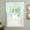 thumbnail image 2 of Green Bow Balloon Curtains 63 Inch Length for Living Room/Bedroom, Cute Bowknot Minimalist Solid Color Rod Pocket Privacy Door Curtains Decorative Tie Up Shade for Window 52"x63", 2 of 8