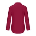 thumbnail image 6 of LIZUOJUNF Dress Shirts Button Down Shirt Work Wear Wrinkle Free Collared Work Office Solid Blouses Stand Collar Long Sleeve Loose Tees, 6 of 7