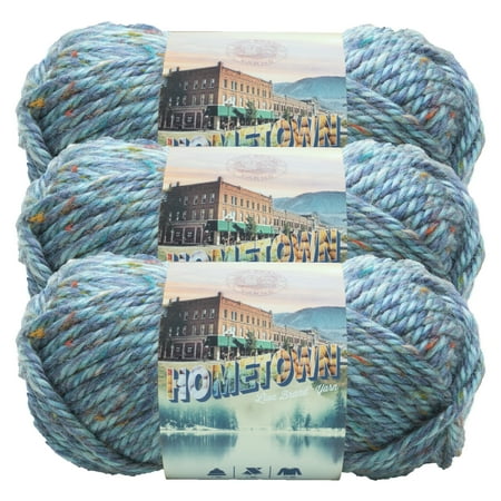 UPC: 0842093101048 | Lion Brand Yarn Hometown Key Largo Tweed Basic Super Bulky Acrylic Multi-Color Yarn 3 Pack