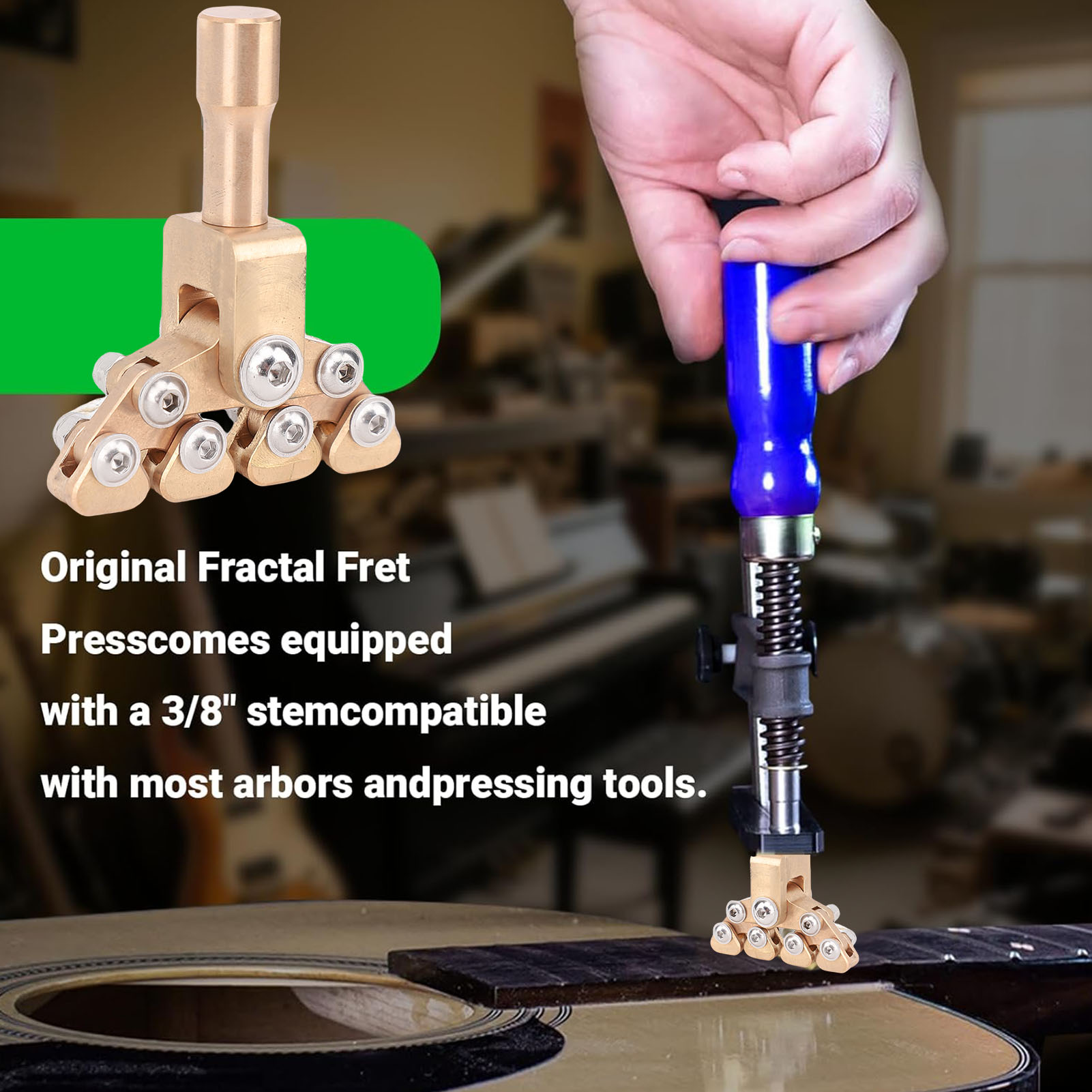 BIMZUC Professional Guitar Fret Wire Press Tool Stainless Steel Brass Construction Electric Acoustic Bass Luthier Repair Equipment Assorted Radius Fits Easy Installation 3.54 Inches