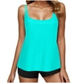 thumbnail image 4 of Enjoytime Womens Bathing Suits Tankini Swimsuits for Women Solid Color Tankini Top with Boyshorts Tummy Control Swimsuits for Women Athletic Swimwear, 4 of 7