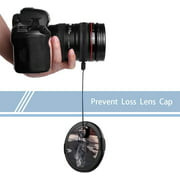 58mm Snap - on Front Lens Cap with Lens Cap Keeper Holder, Camera Lens Cover, Lens Cap Leash, Compatible for Canon,