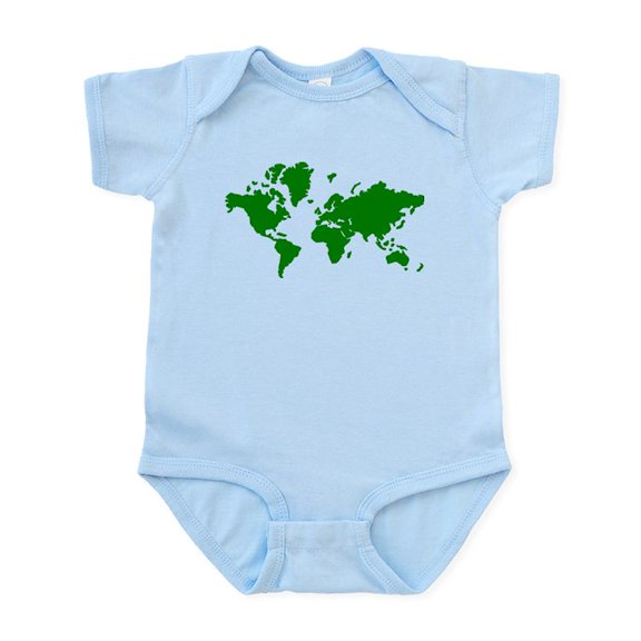 CafePress - World Map Infant Bodysuit - Baby Light Bodysuit, Size Newborn - 24 Months