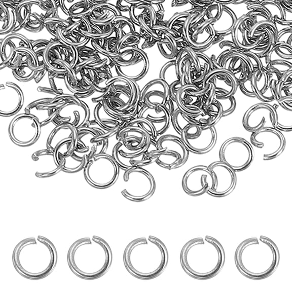 Uxcell 350Pcs 4mm Open Jump Rings Stainless Steel Split O Rings 0.7mm Thick, Silver