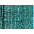 thumbnail image 1 of Ahgly Company Indoor Rectangle Solid Turquoise Blue Modern Area Rugs, 7' x 9', 1 of 4