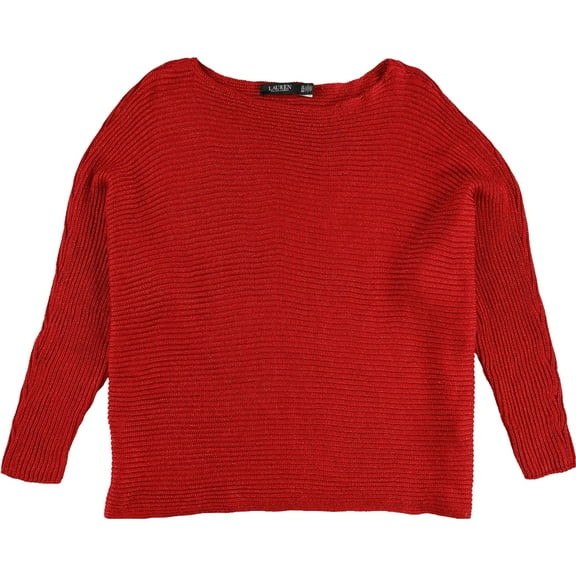 Ralph Lauren Womens Dolman Sleeve Boatneck Knit Sweater, Red, Plus Size, 3X