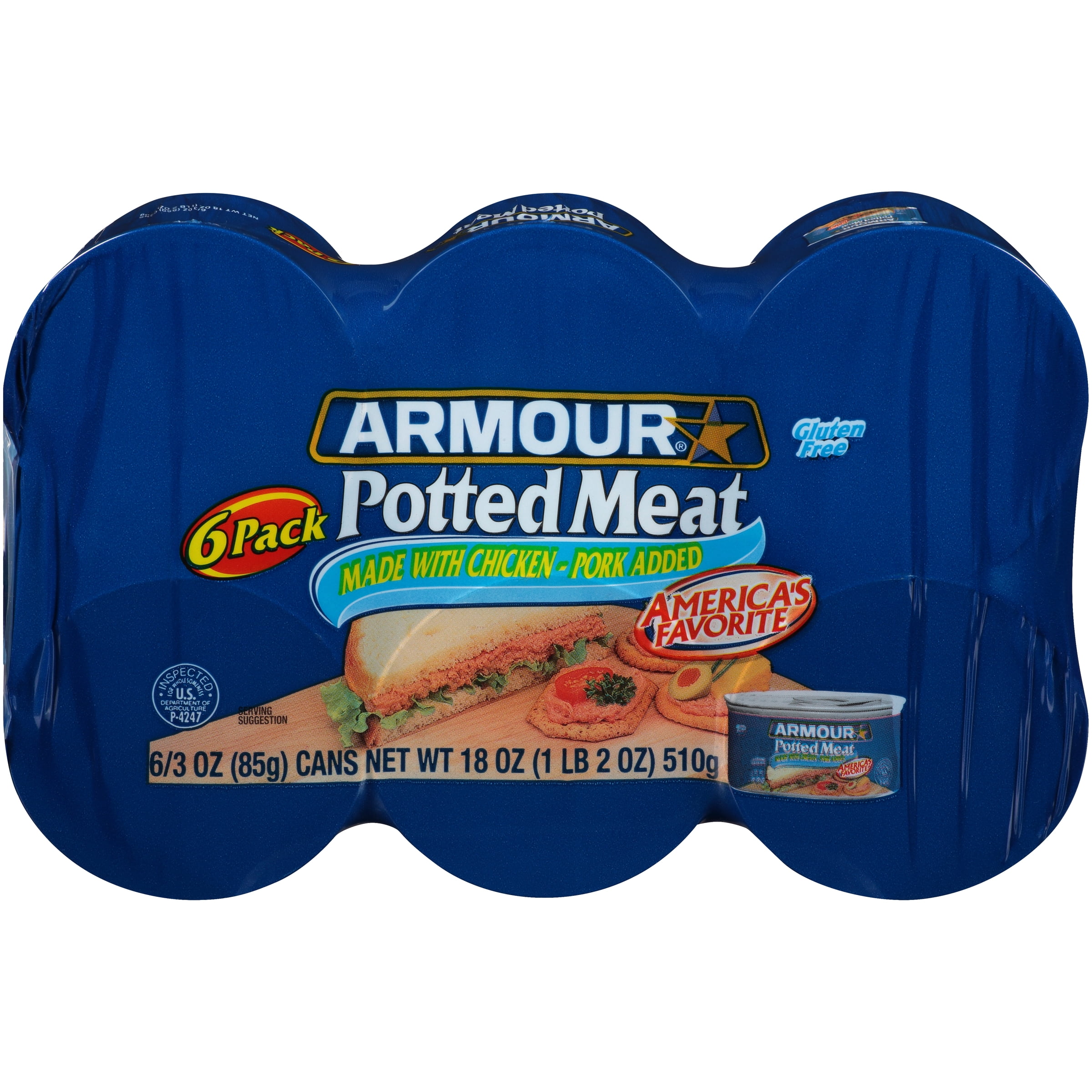 Amour Potted Meat, 3 oz, 6 Count Can
