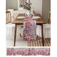 thumbnail image 3 of Ldtrchee Pink Christmas Table Runner 90 Inches, Pink Town Xmas Tree Snowflake Bed Runner Dresser Scarves Tabletop for Indoor Outdoor Parties/Ceremony/Banquet, 13" x 90", 3 of 8
