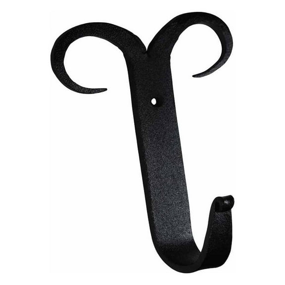 Coat Hat Robe Hook Wrought Iron Black Scroll 5" | Renovator's Supply