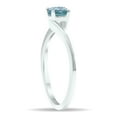 thumbnail image 2 of SZUL Women's Solitaire Aquamarine Wave Ring in 10K White Gold, 2 of 5