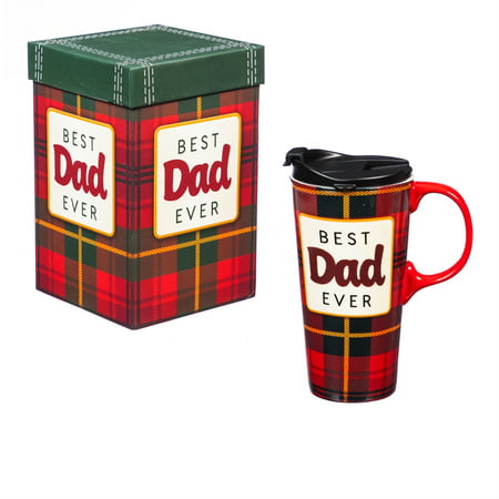 Ceramic Travel Cup, 17 OZ w/Box, Best Dad Ever (Best Travel Cup Uk)